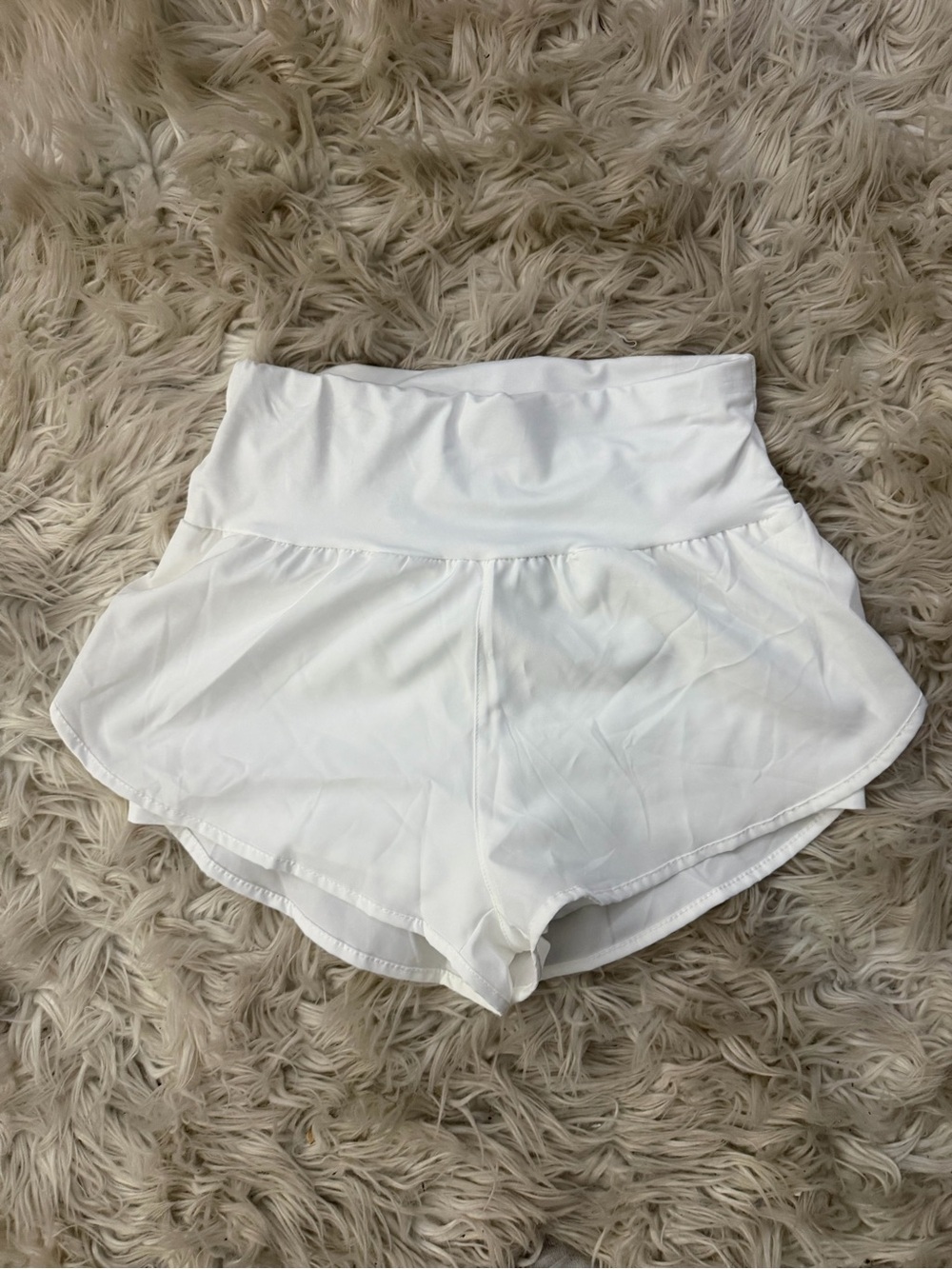 SHEIN White High-Waist Athletic Skort Shorts
